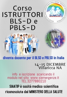 CORSO Istruttori BLSD-PBLSD - SCUOLA ITALIANA EMERGENZE