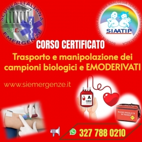 CORSO SUL TRASPORTO SANGUE - Scuola Italiana Emergenze