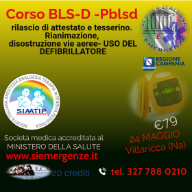 CORSO BLSD adulto e pediatrico 24 Maggio 2025 - Scuola Italiana Emergenze