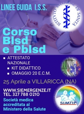 CORSO BLSD NAZIONALE  adulto e pediatrico - Scuola Italiana Emergenze  APS