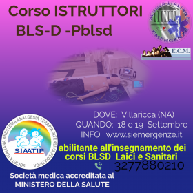 CORSO  DOCENTI  BLSD   adulto e pediatrico - Scuola Italiana Emergenze  APS